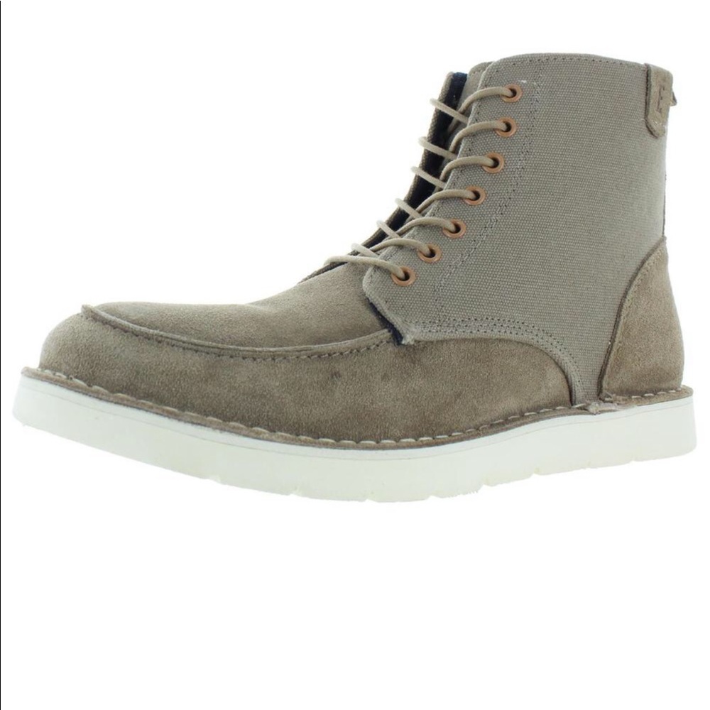 Crevo Suede Moc Ankle Boot Lace Up in Tan